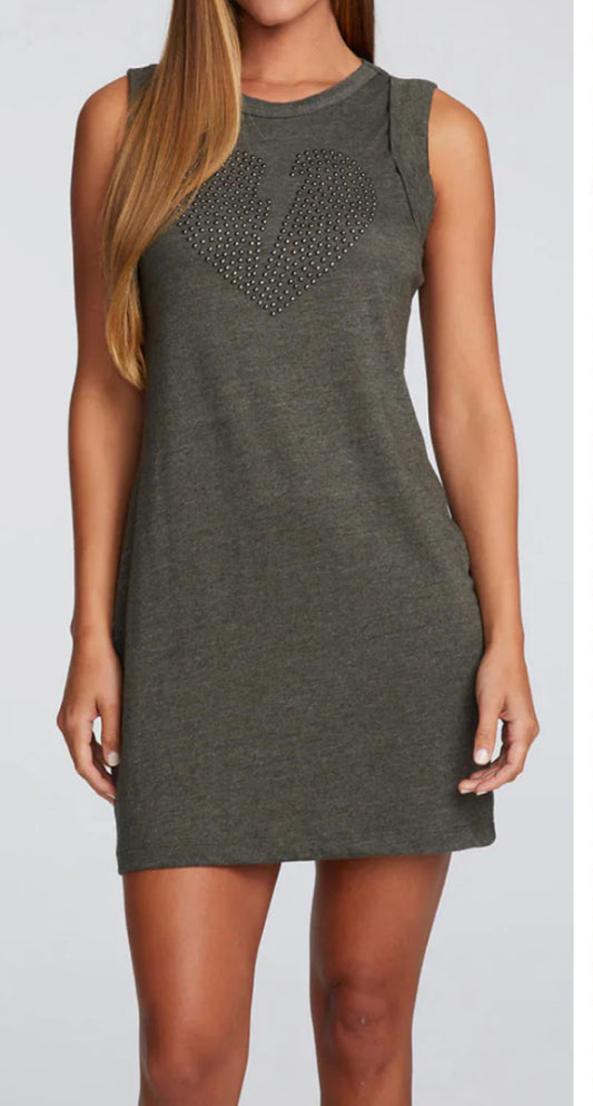CHASER STUDDED HEART DRESS SMALL