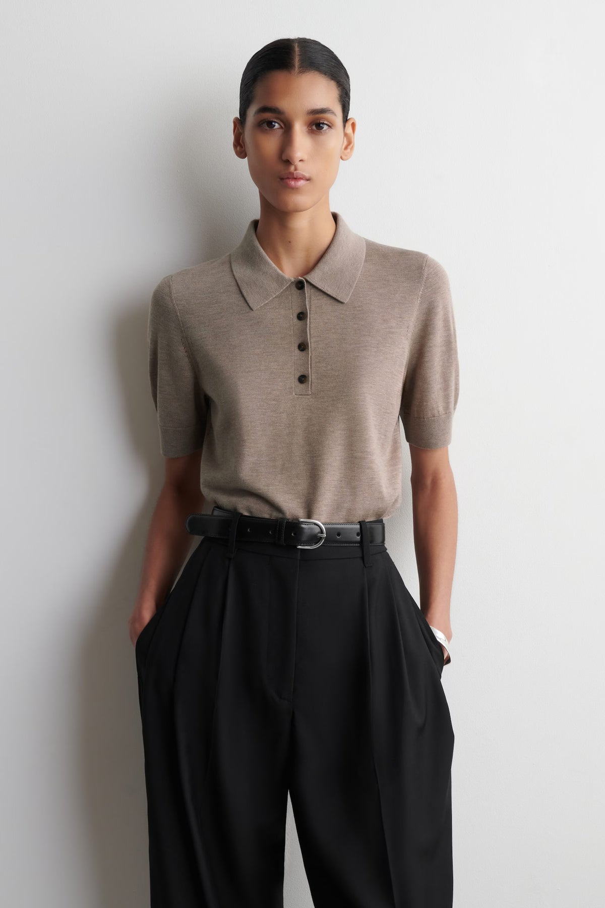 COS Shrunken classic polo shirt, Small