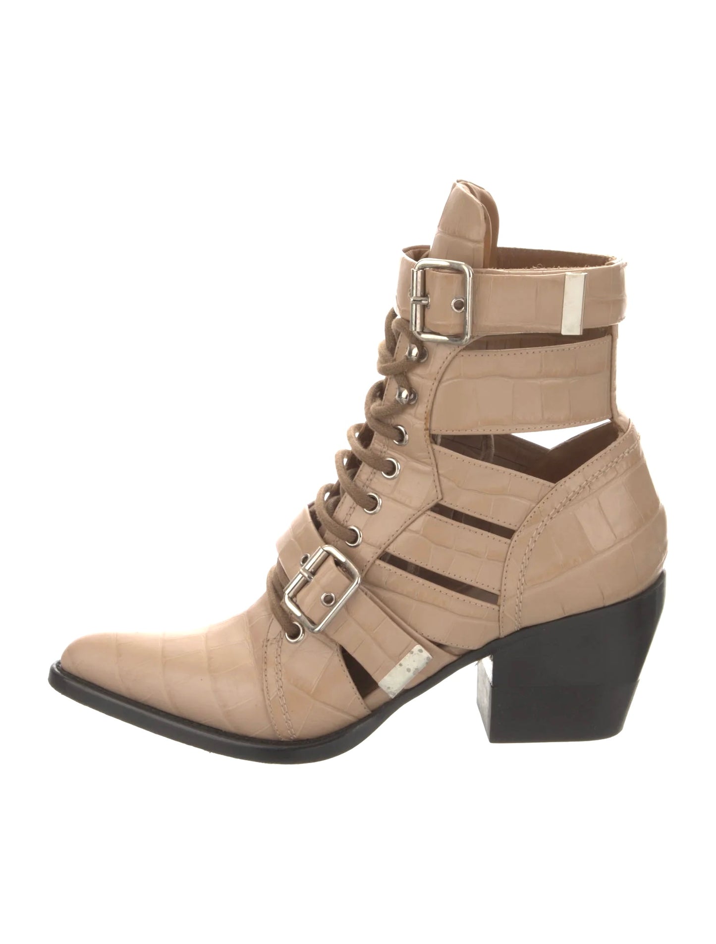 Chloé Rylee leather western boots, Size 38.5