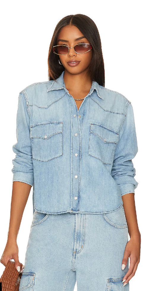 Citizens of Humanity Cropped Western Shirt, XSMALL