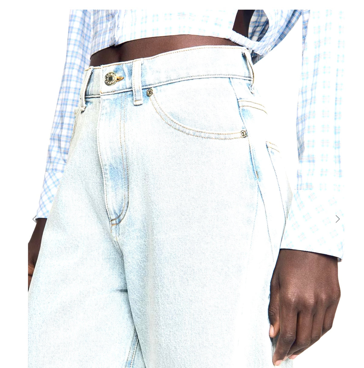 SANDRO Faded Barrel Cotton Jeans, Size 36