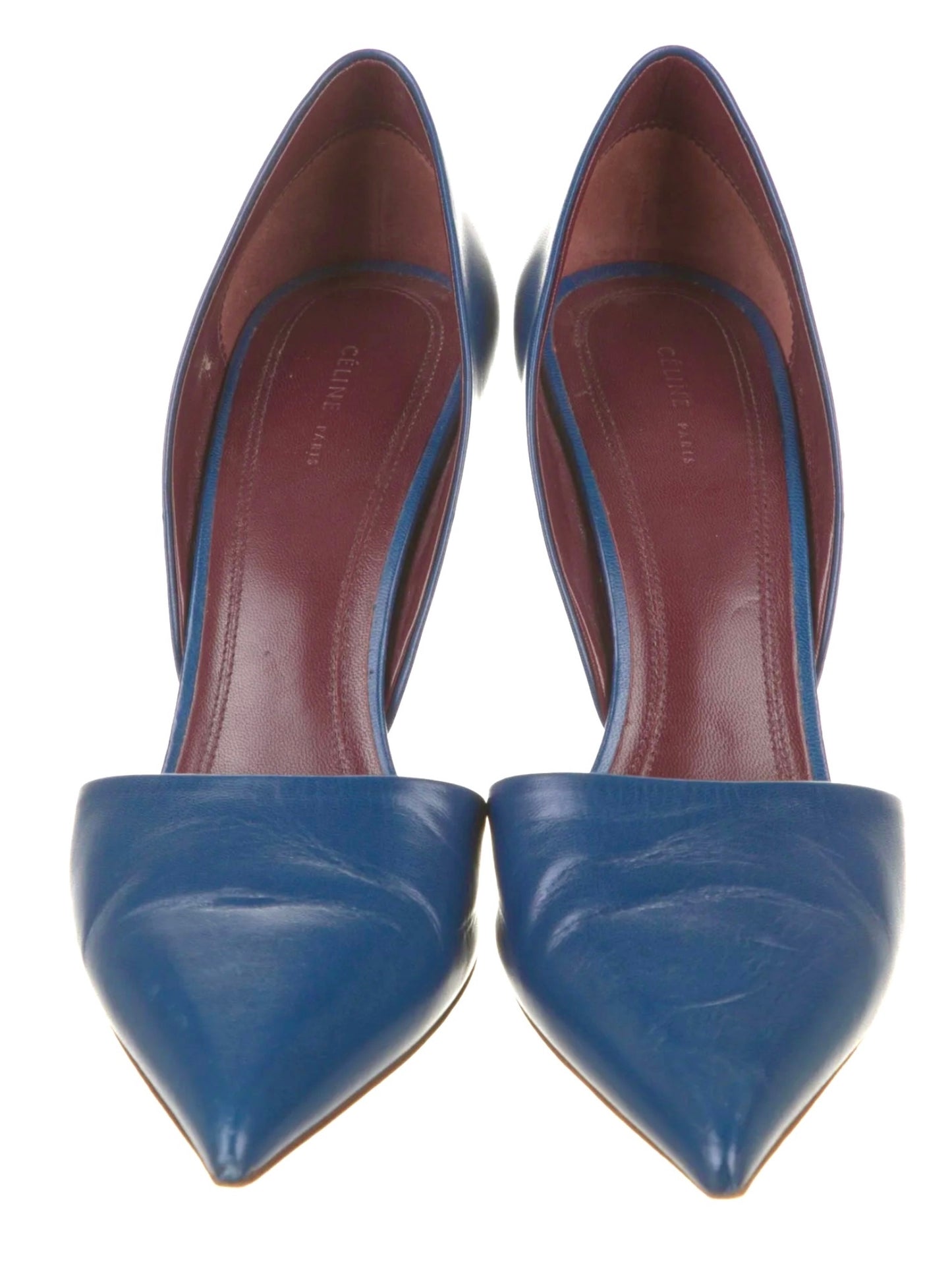Celine Leather Cutout Accent D'Orsay Pumps, size 39