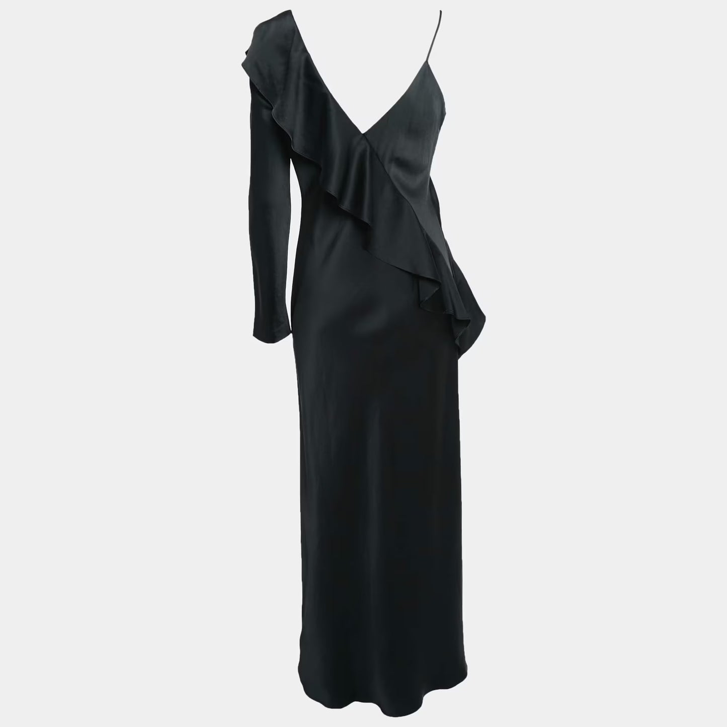 DIANE VON FURSTENBERG
Satin Ruffled Dress, Size 6