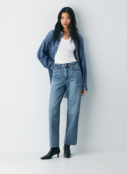 Denim Forum The '90s Marlo Hi-Rise Baggy Jean
5 Yrs Kiss N Tell Bleu, SIZE 24
