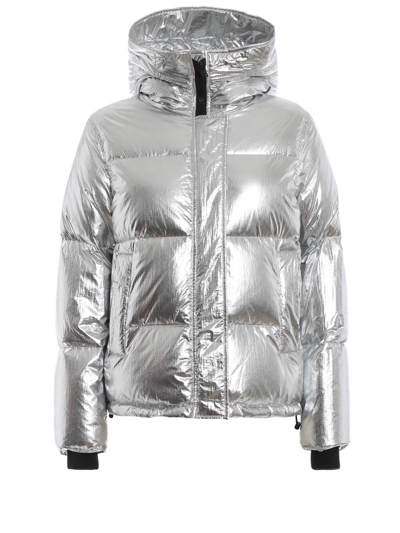 KENZO Crackle metallic nylon hooded puffer jacket, Medium