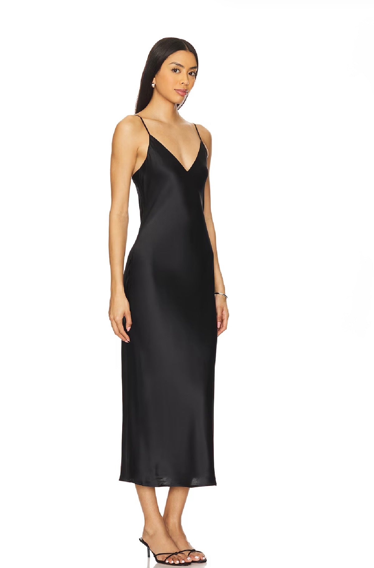 L’AGENCE Black Silk Slip Dress, size 2