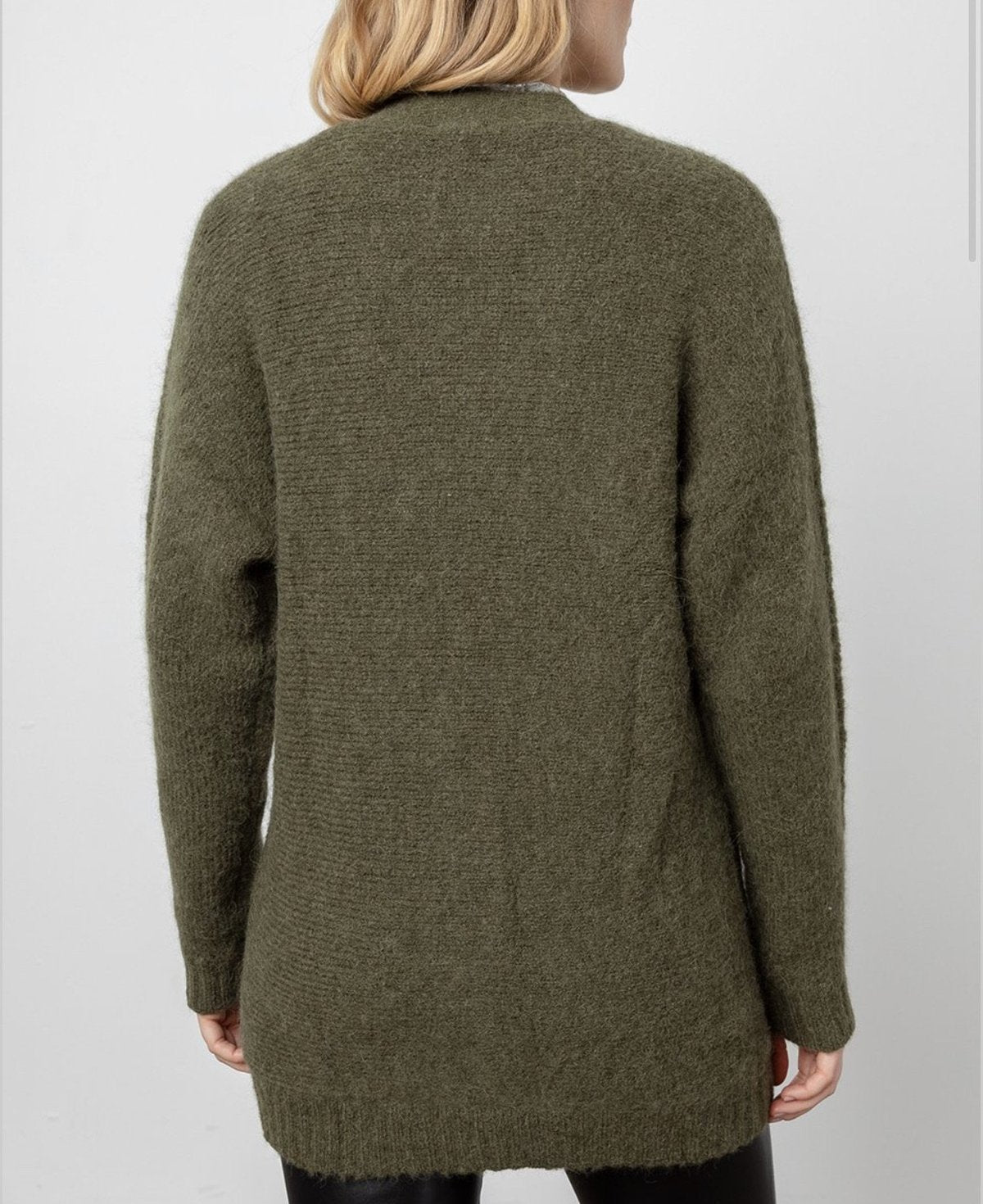 Rails Oslo Cardigan Button Up Wool Alpaca Blend in Olive, Small