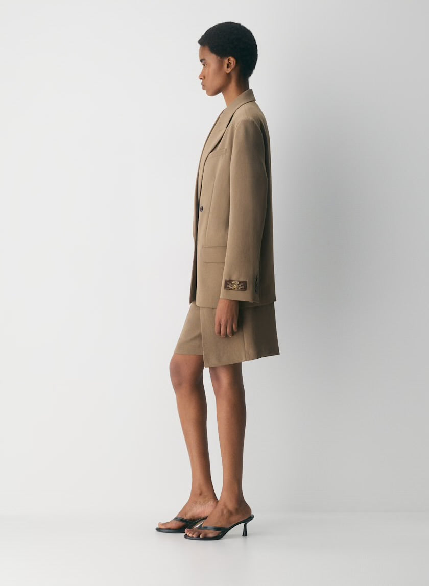 Aritzia Garret Blazer - Crepette Folio Taupe, XSMALL (Oversized)