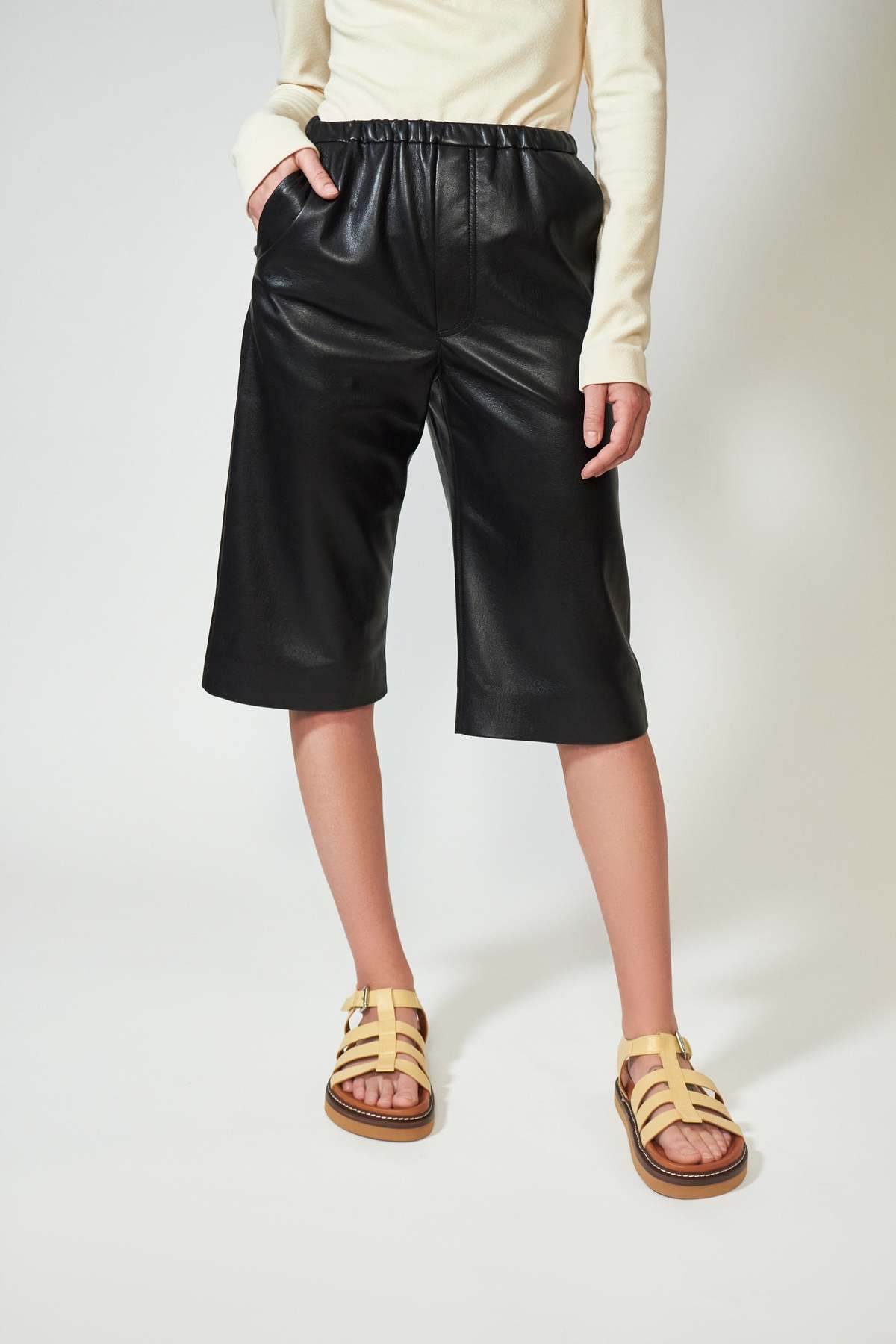 Nanushka Black Wendel Shorts, Small