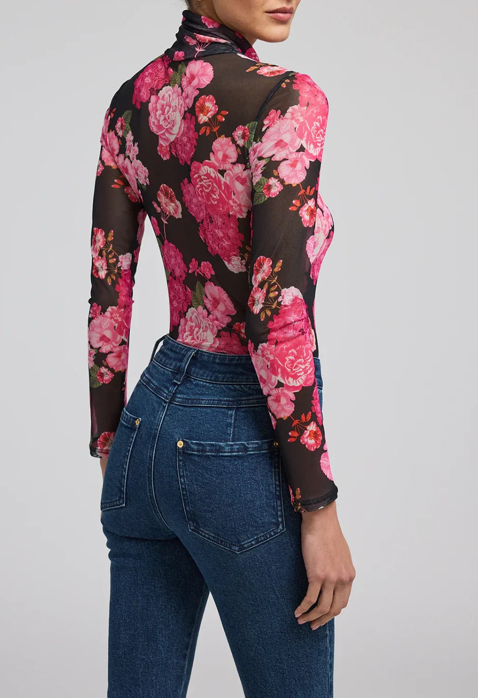 GENERATION LOVE Tyla Floral Mesh Top, XSMALL