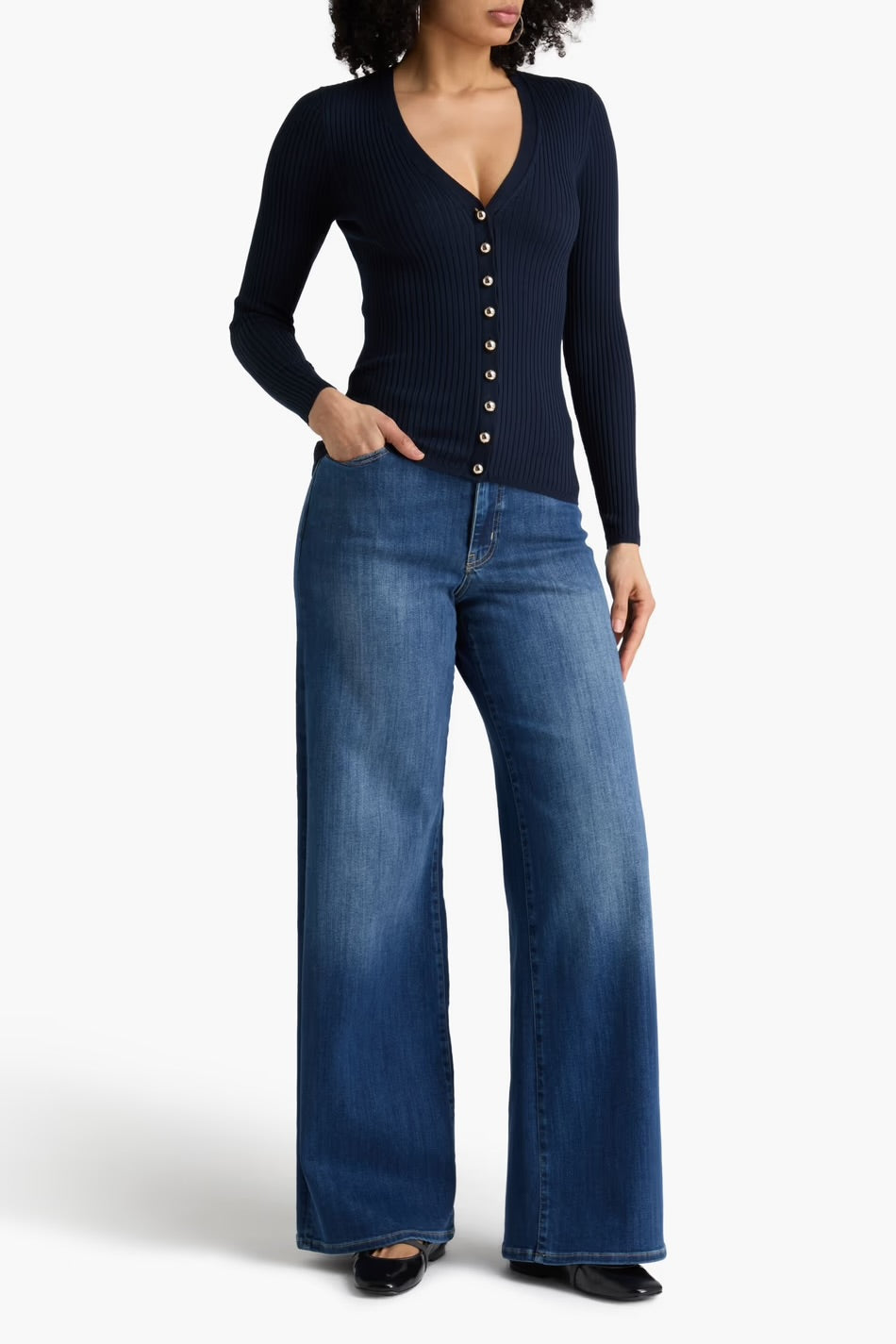 SANDRO Ribbed-knit cardigan, Small