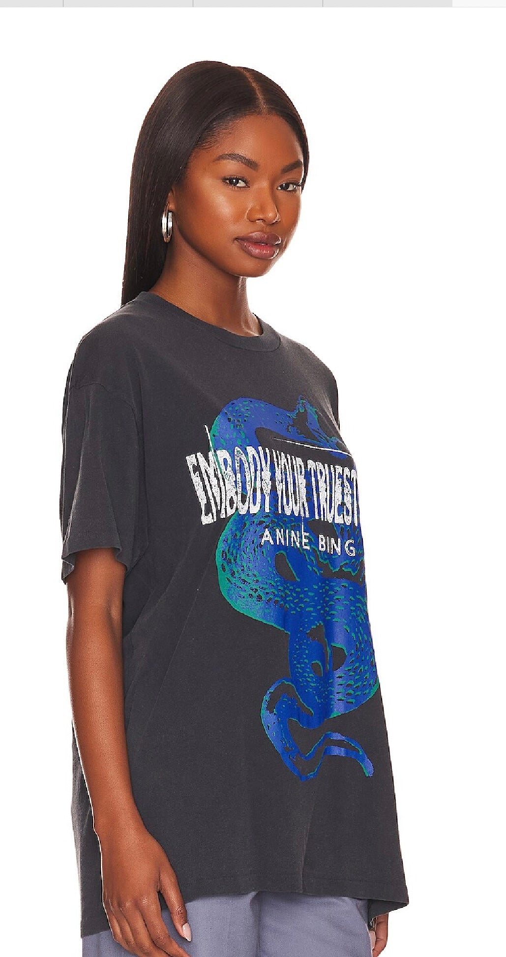 ANINE BING Walker Viper Tee, XSMALL (oversized)