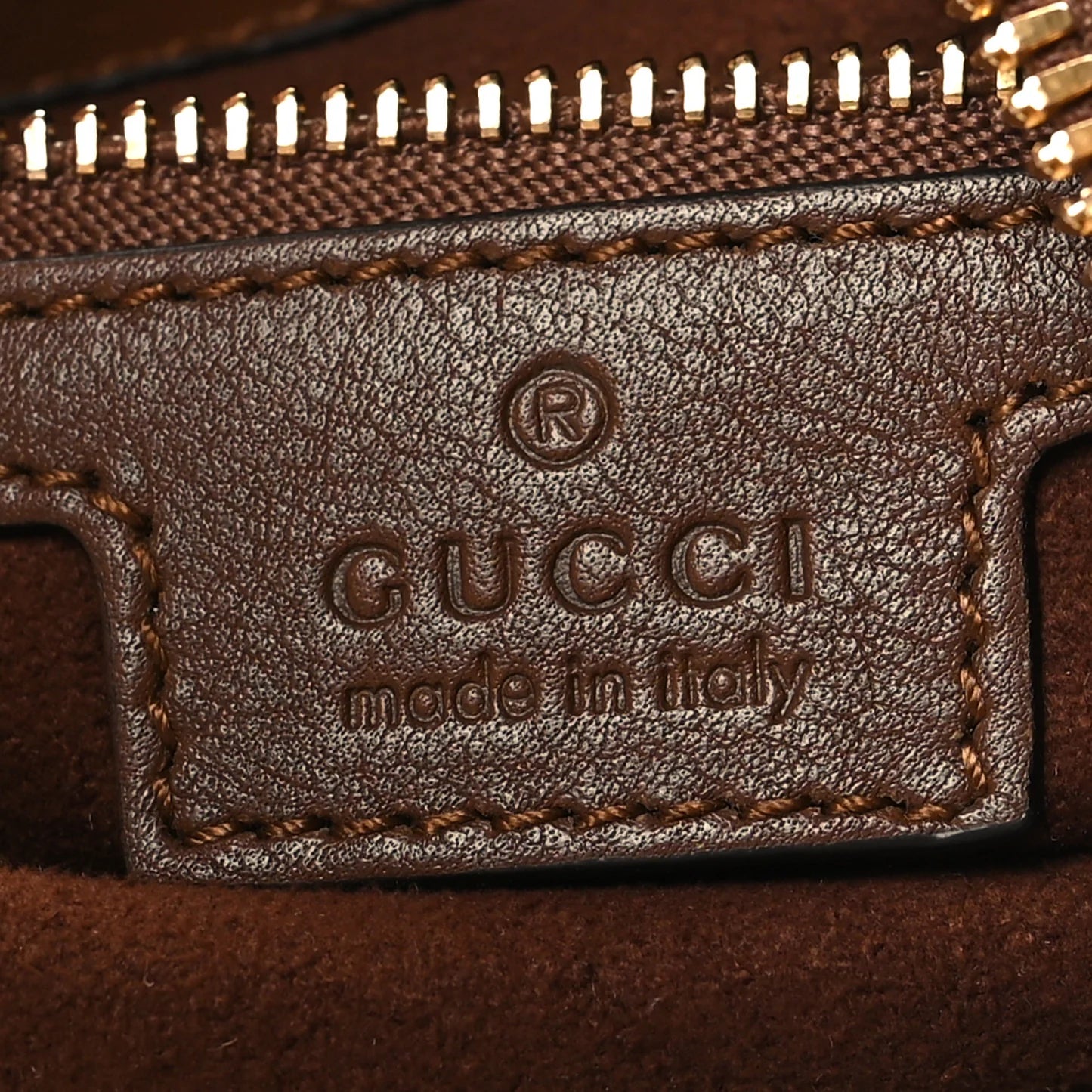 Gucci Suede Web Large Attache Shoulder Bag Brown