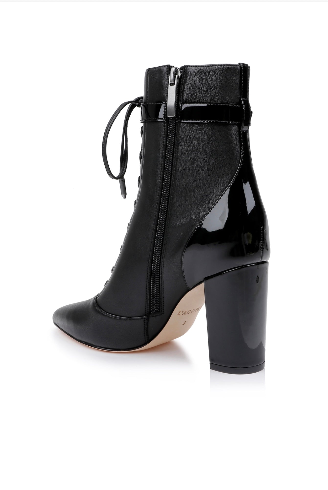 L'AGENCE Elegante 85mm Leather Boots, size 6