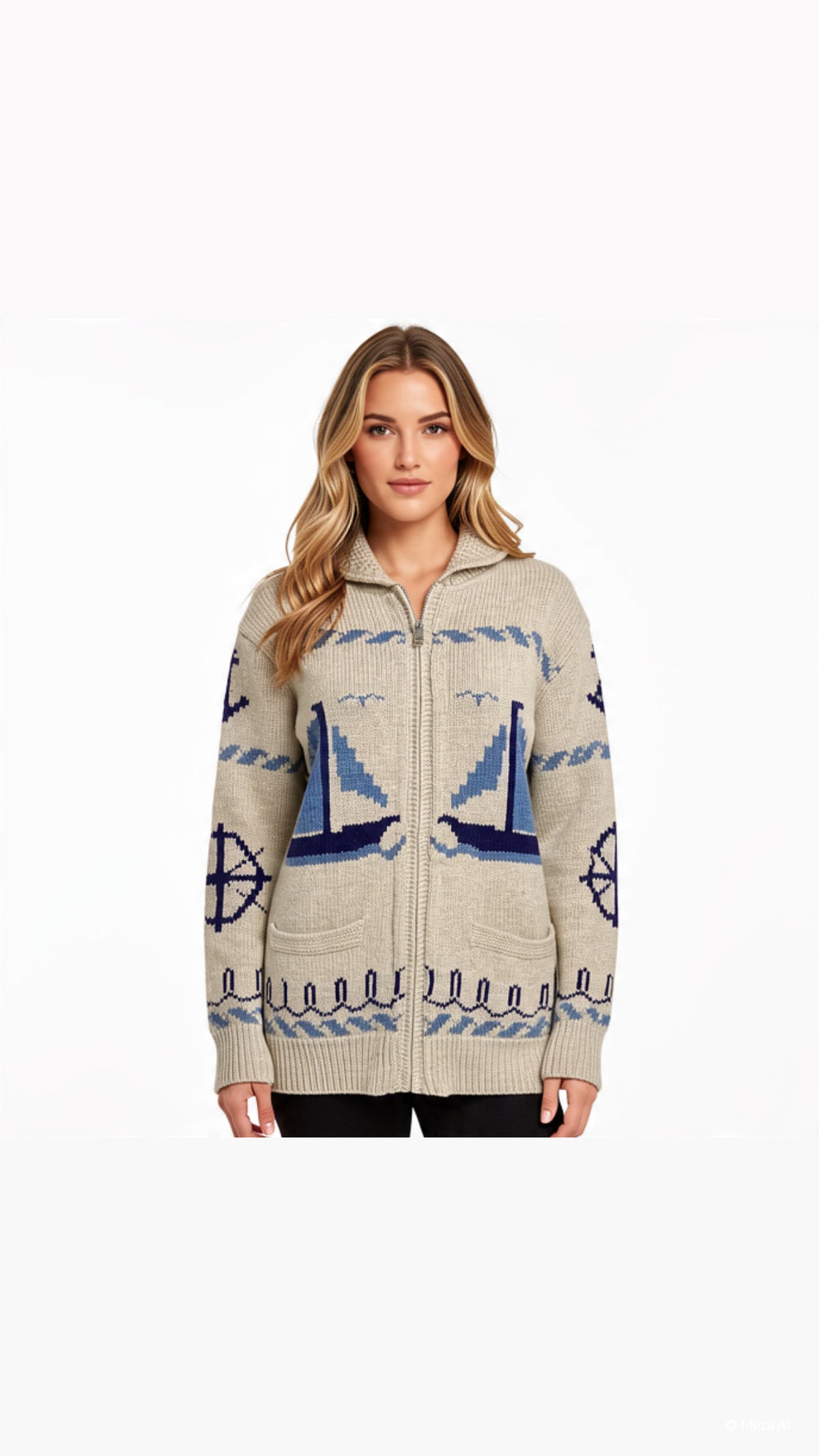 Ralph Lauren Polo sailboat zip cardigan, Small