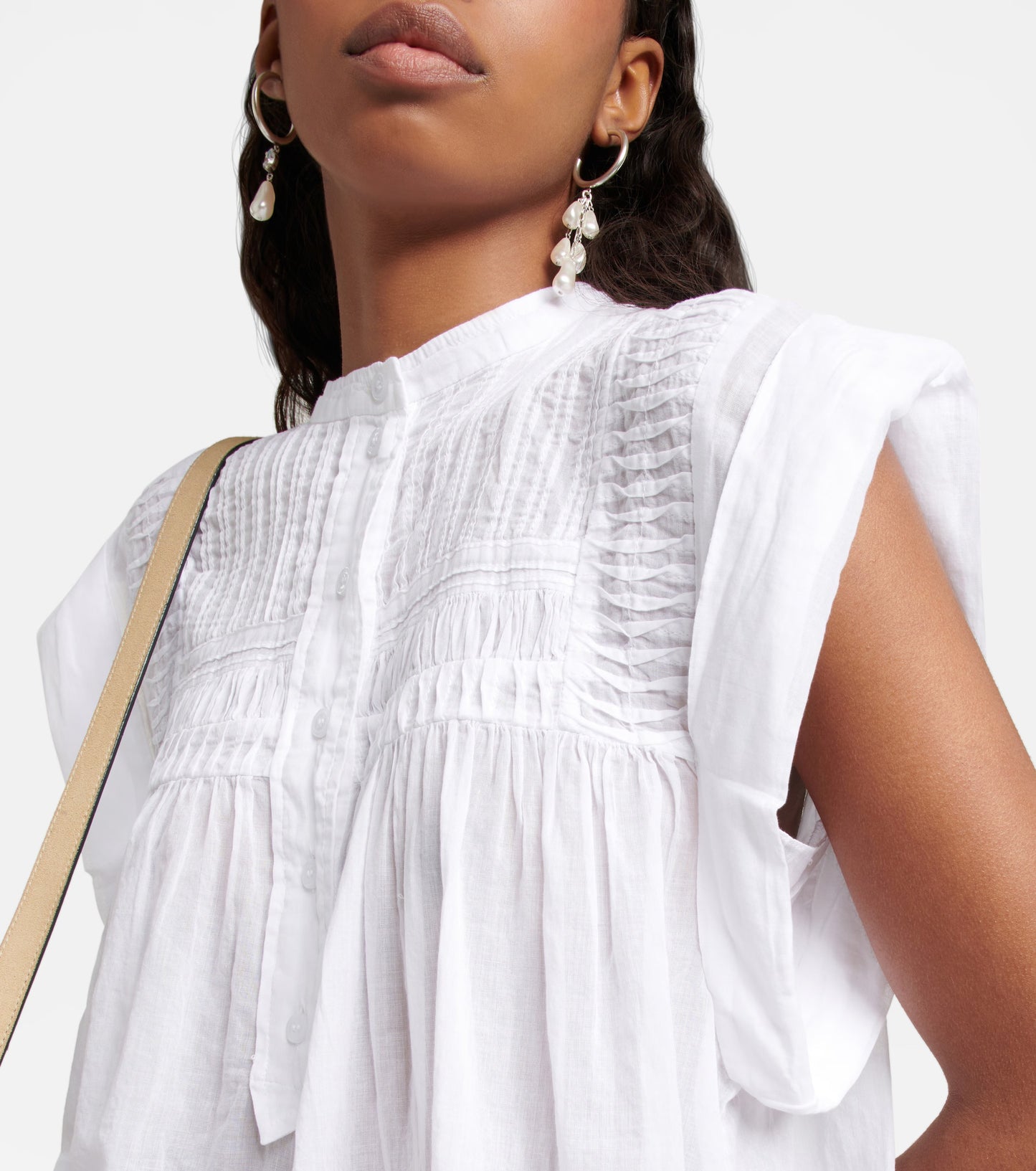ISABEL MARANT ÉTOILE
Lapao Pleated Voile Blouse, SMALL
