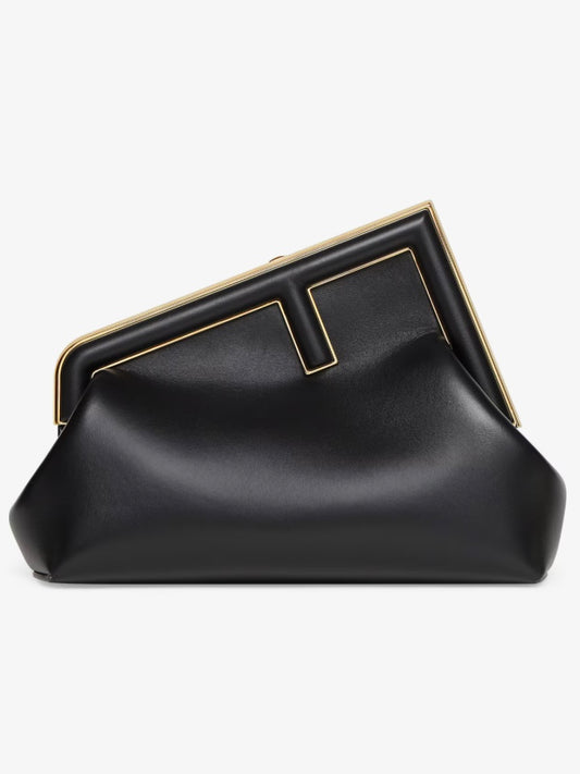 Fendi First Midi Black leather bag