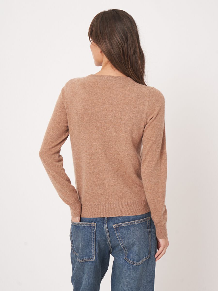 Repeat Classic Cashmere Cardigan For Women - Crew Neck, XSMALL