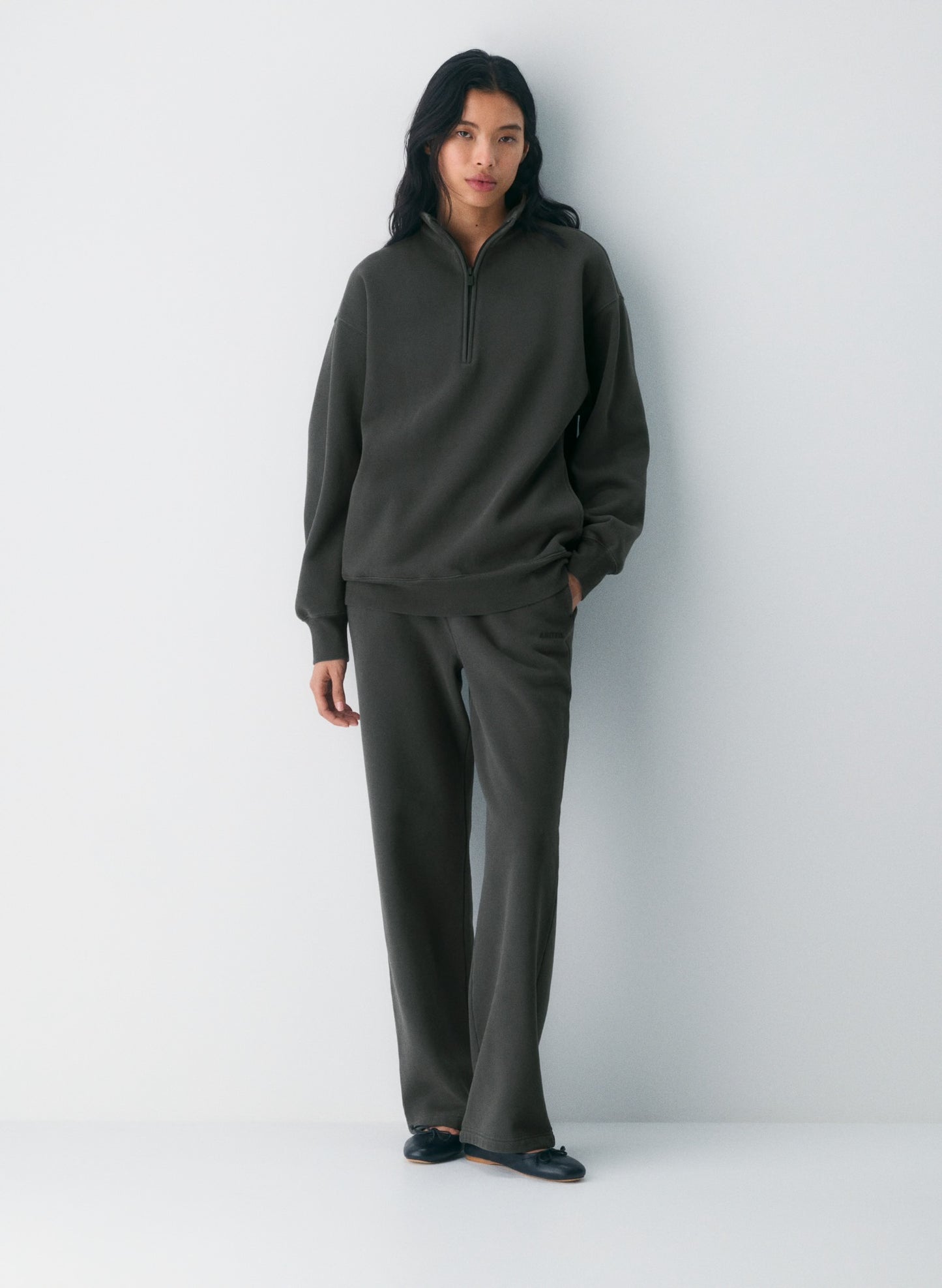 Aritzia Cozy Sweatfleece Boyfriend 1/2 Zip Sweatshirt, SMALL