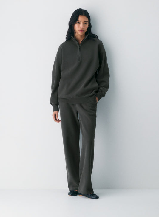 Aritzia Cozy Sweatfleece Boyfriend 1/2 Zip Sweatshirt, SMALL