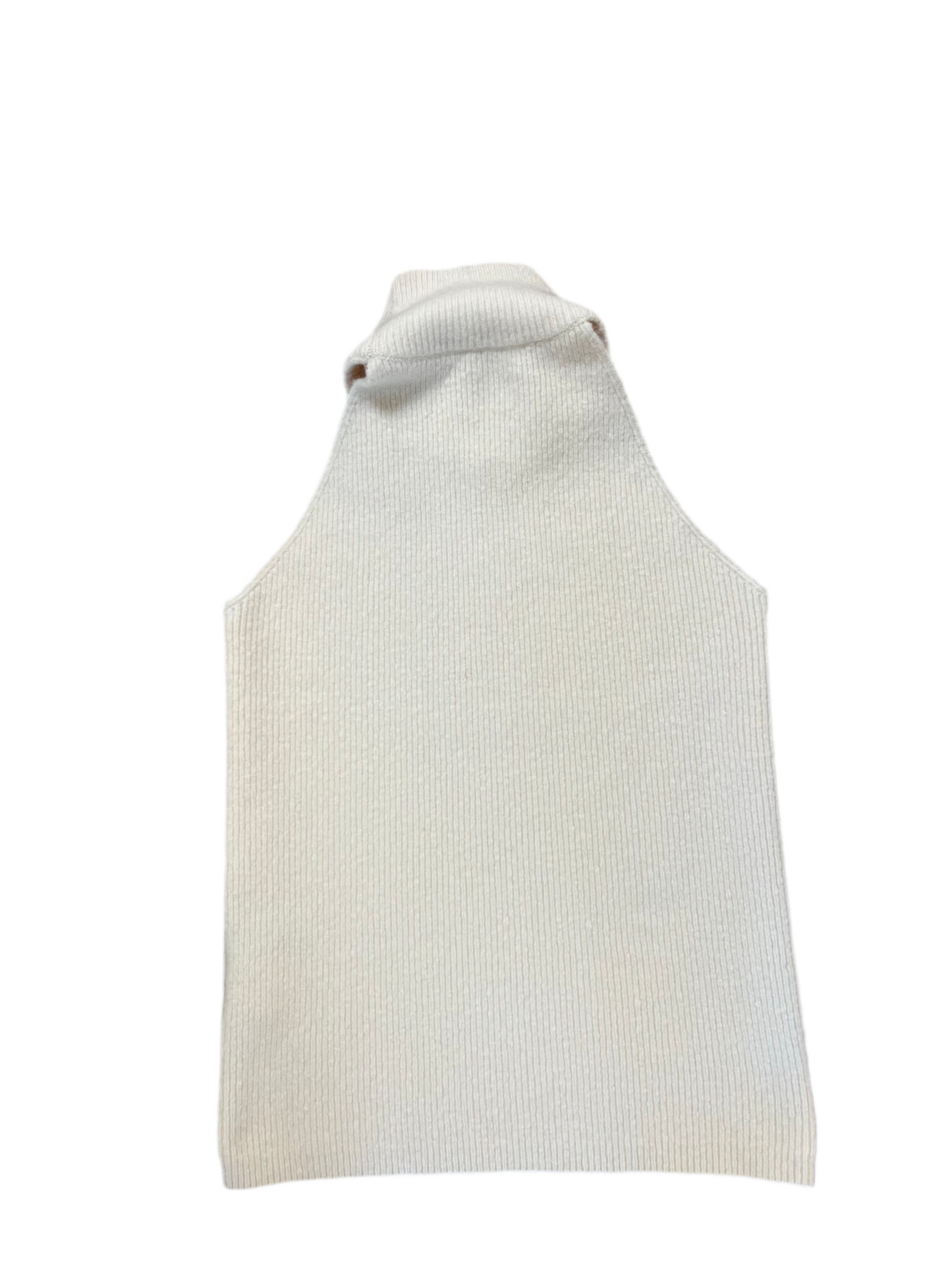 Jacquemus ecru wool high neck sleeveless sweater, Size FR 36
