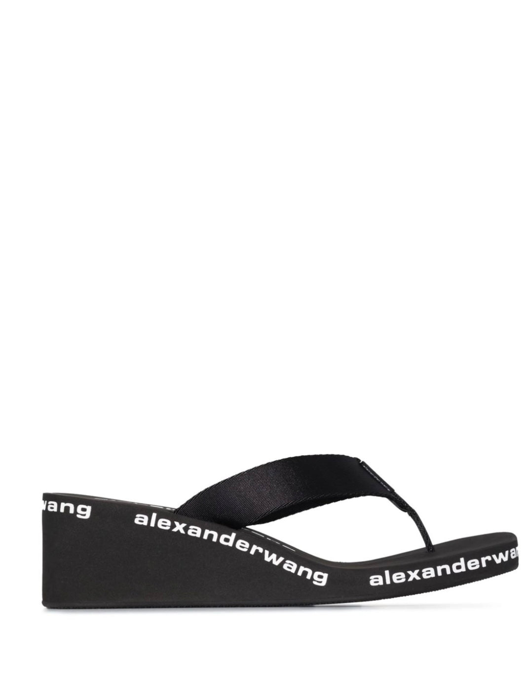 Alexander Wang
logo-print wedge flip flops, SIZE 6