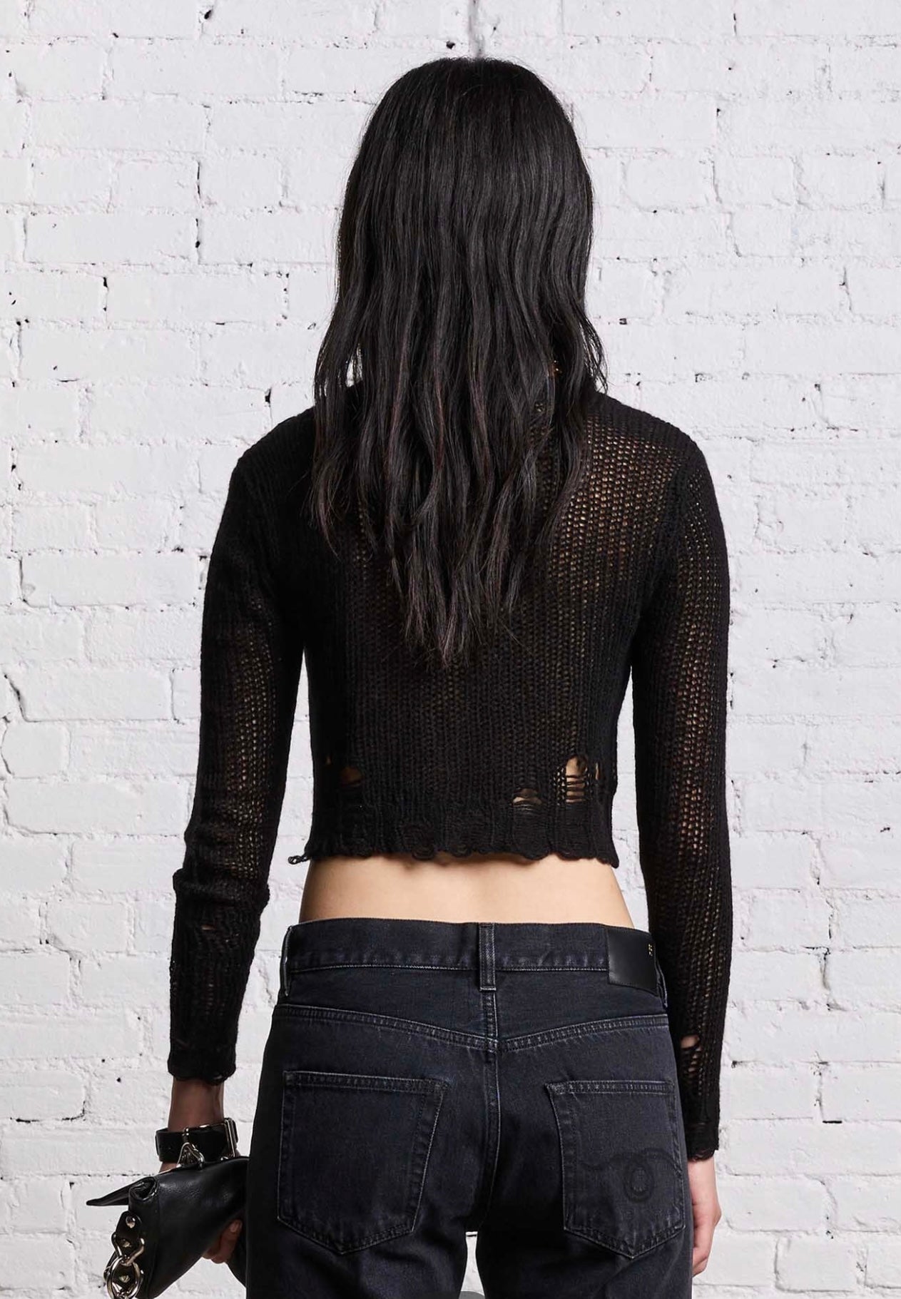 R13 NWT Black Double Layer Cardigan, SMALL