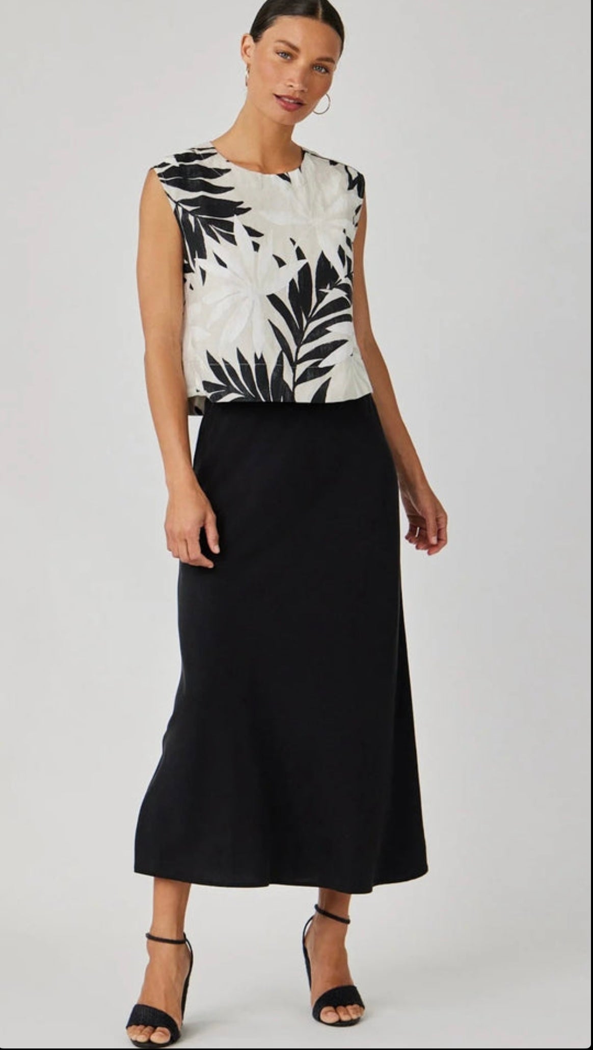 BELLA DAHL Boxy Button Back Maui Print Top, XSMALL