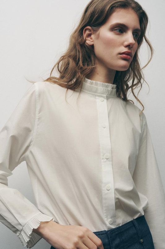 Zara ZW COLLECTION RUFFLE SHIRT, SMALL