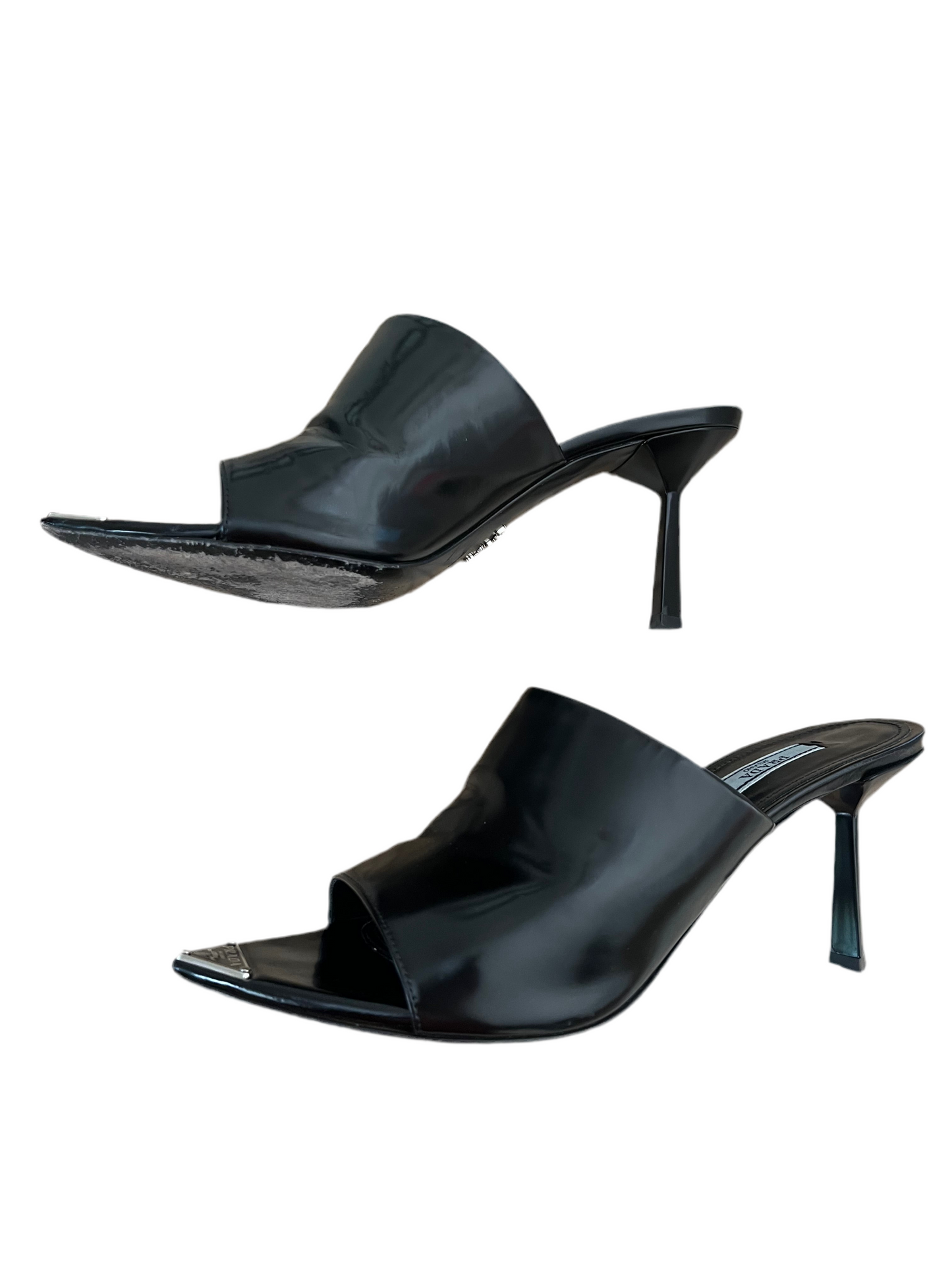 PRADA Brushed leather sandals Calzature Donna mules, size 8.5