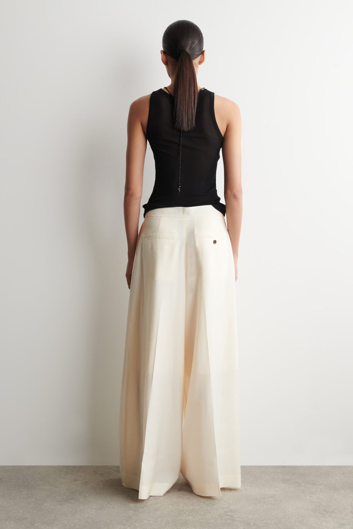 COS PLEATED MODAL WIDE-LEG PANTS, Size 4