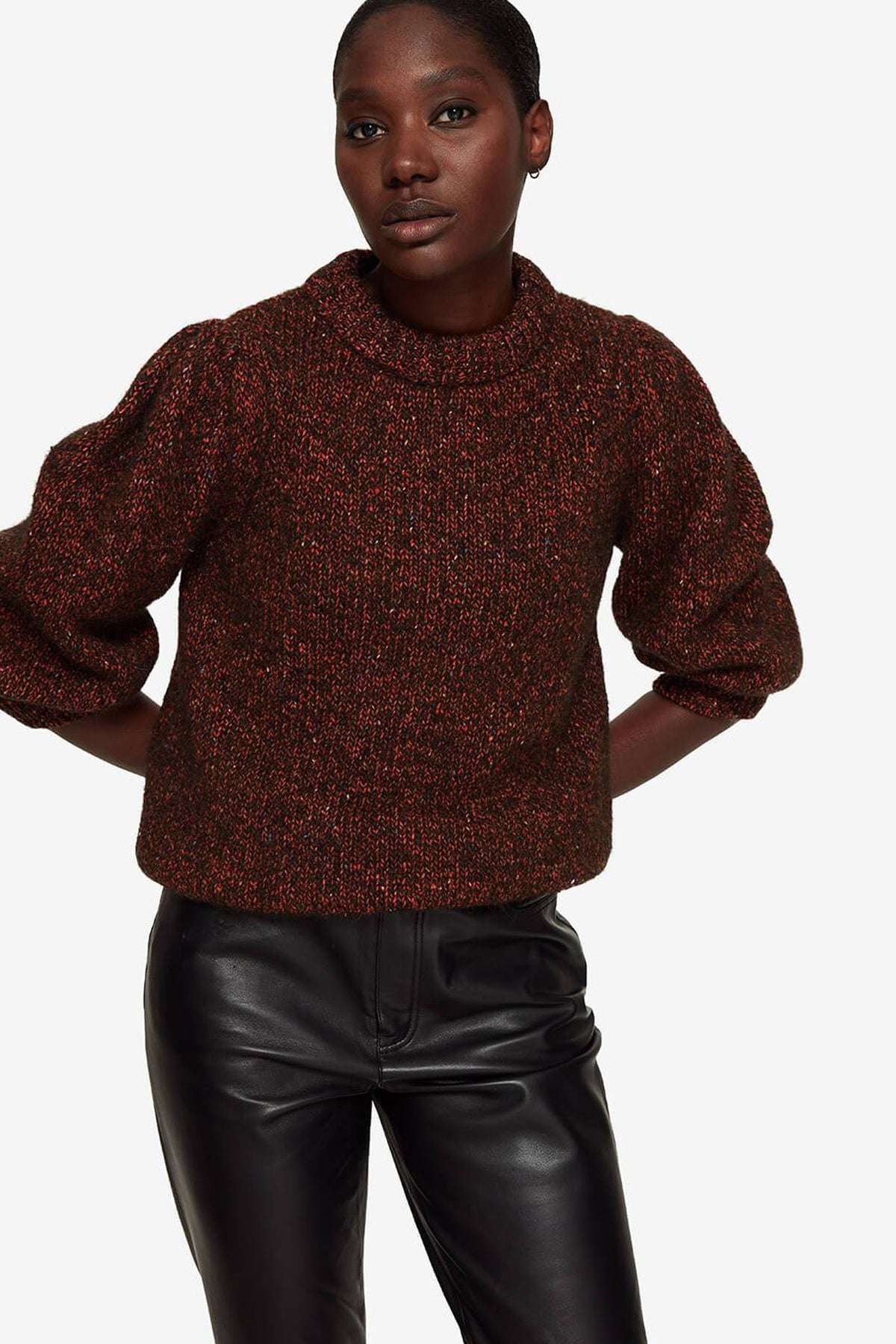 ANINE BING Rosalind Sweater in Brown, Medium
