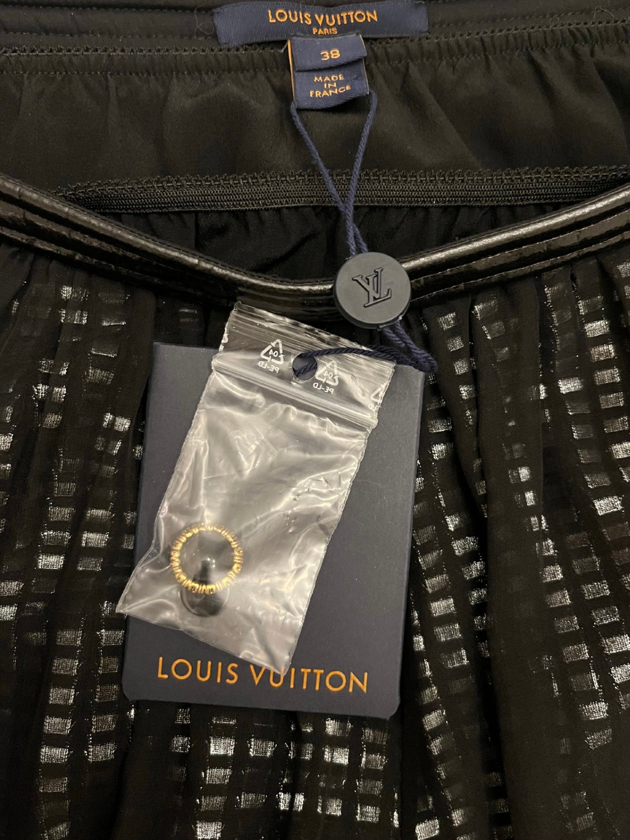 LOUIS VUITTON Draped Mirrorball Midi Skirt, SIZE 38