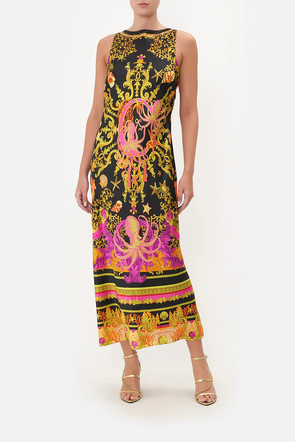 CAMILLA Bias Slip With Draped Back Octopia, SMALL