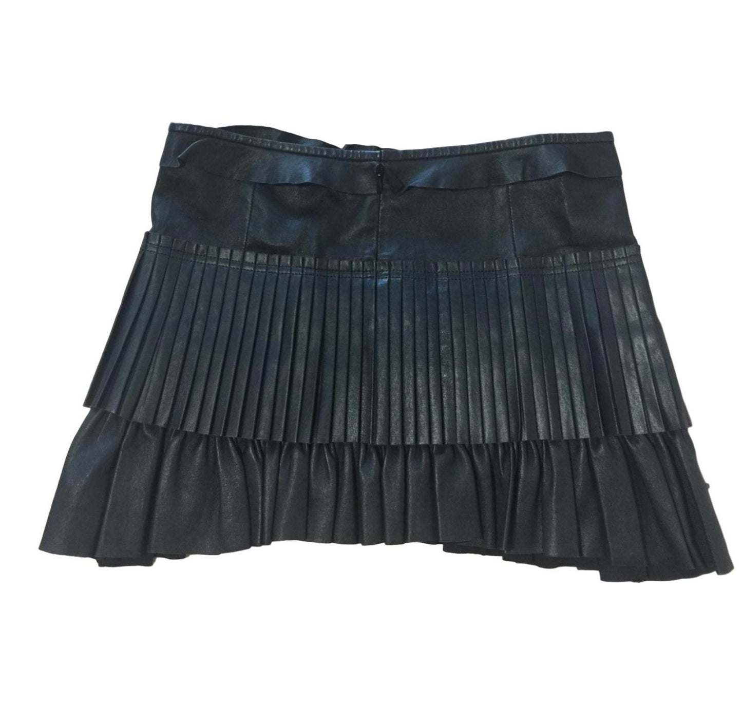 Isabel Marant Pleated Leather Mini Skirt, SIZE 36