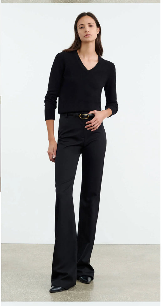 NILI LOTAN BLACK CAMELIA CASHMERE SWEATER, XSMALL