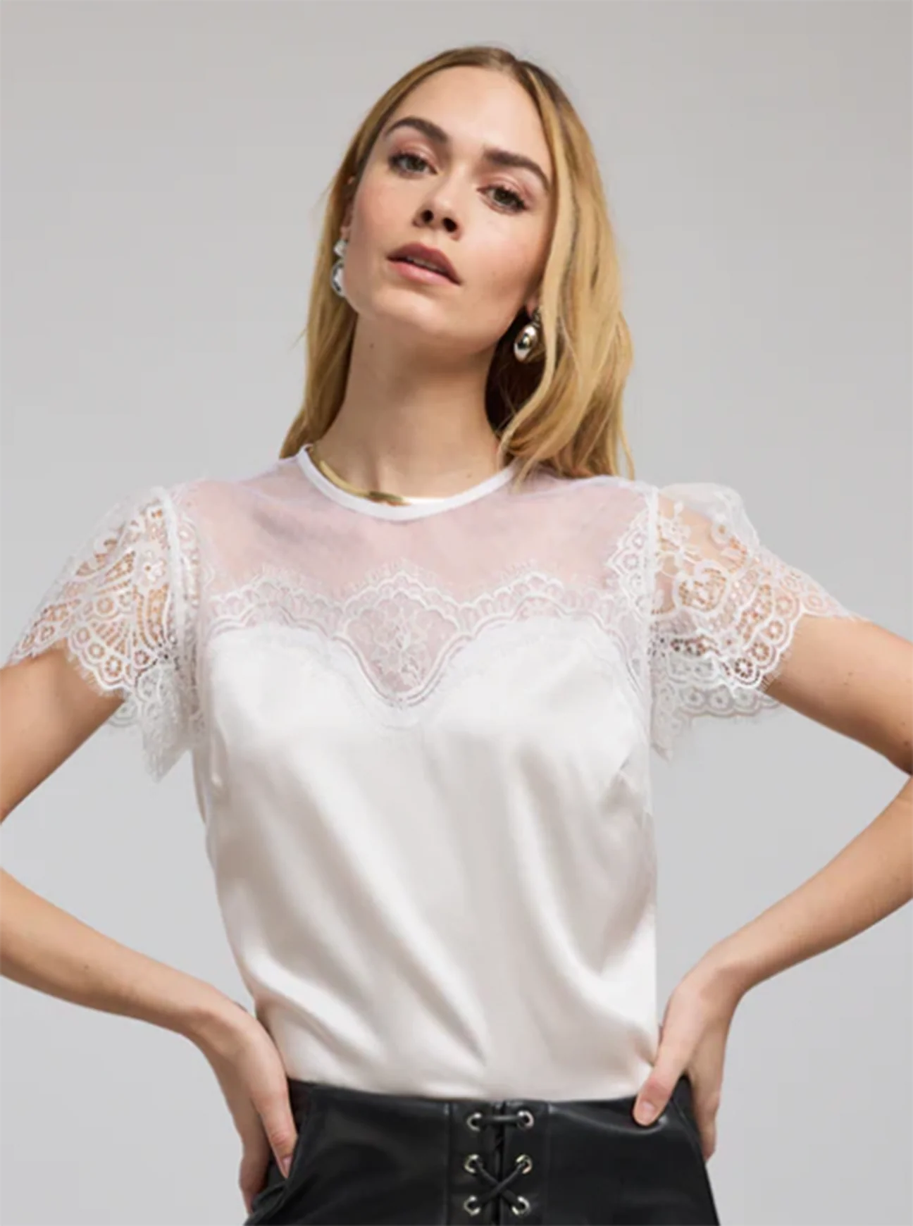 Generation Love Farren Lace Combo Top, XXSMALL
