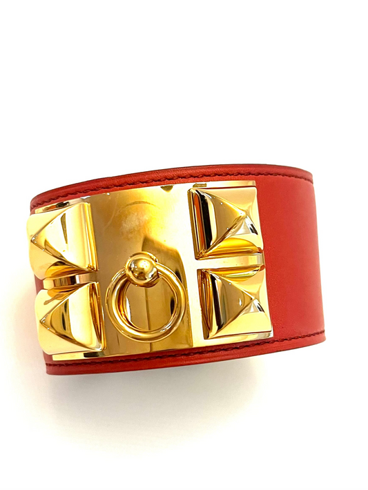 Hermès Leather Collier De Chien Wrap Bracelet