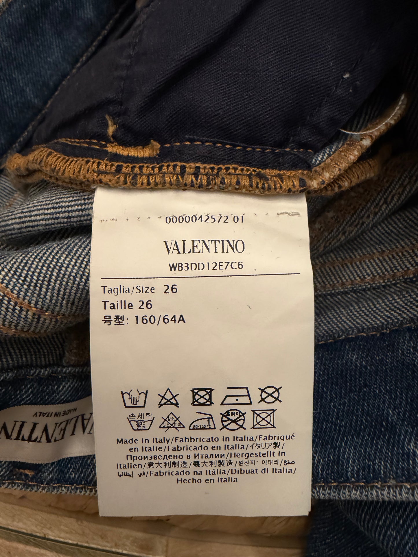 VALENTINO BELTED FLARE JEAN, SIZE 26