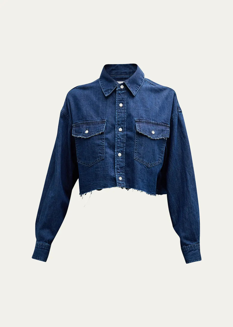 MOUSSY VINTAGE
Artesia Cut-Off Denim Shirt, Medium