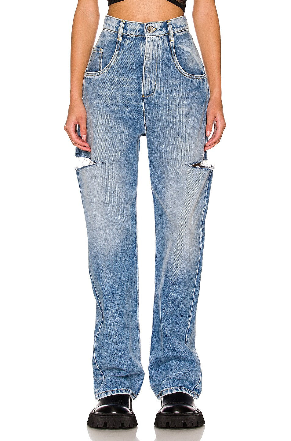 MAISON MARGIELA Blue Slash Jeans, Size 38