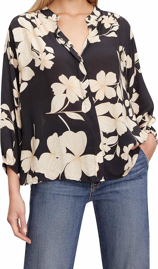 VELVET BY GRAHAM & SPENCER DESTINA 06 PRINTED TOP | DAYLILY, SMALL