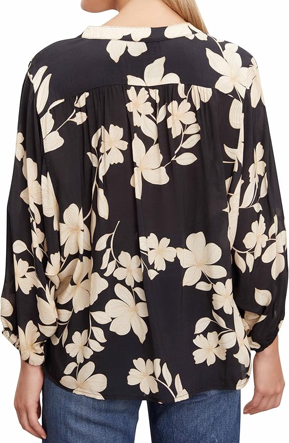 VELVET BY GRAHAM & SPENCER DESTINA 06 PRINTED TOP | DAYLILY, SMALL