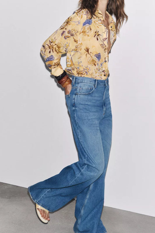 ZARA RAMI print shirt, Small (oversized )￼
