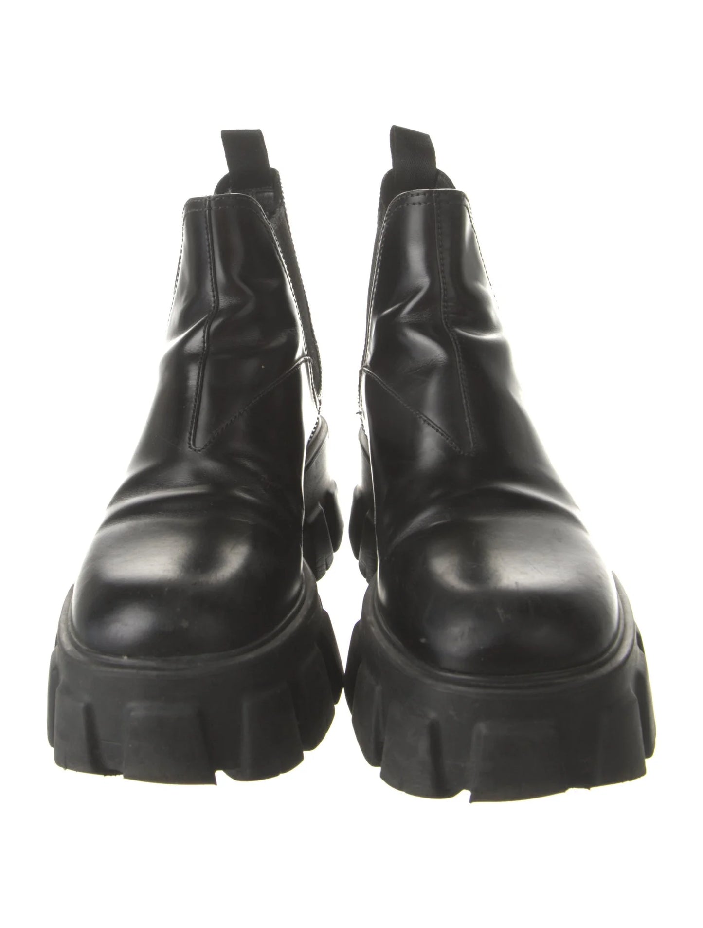 Prada Monolith brushed leather Chelsea Boots, SIZE 8.5