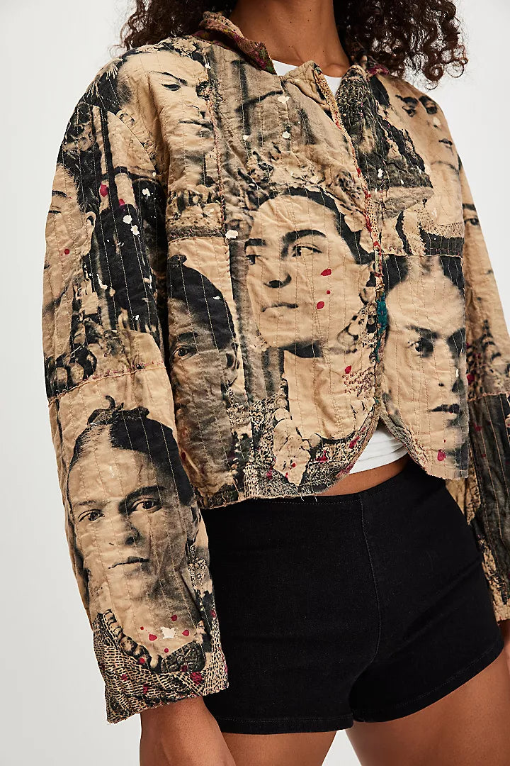 MAGNOLIA PEARL FACES OF FRIDA KELLEY JACKET 1185 ARTIST, ONE SIZE