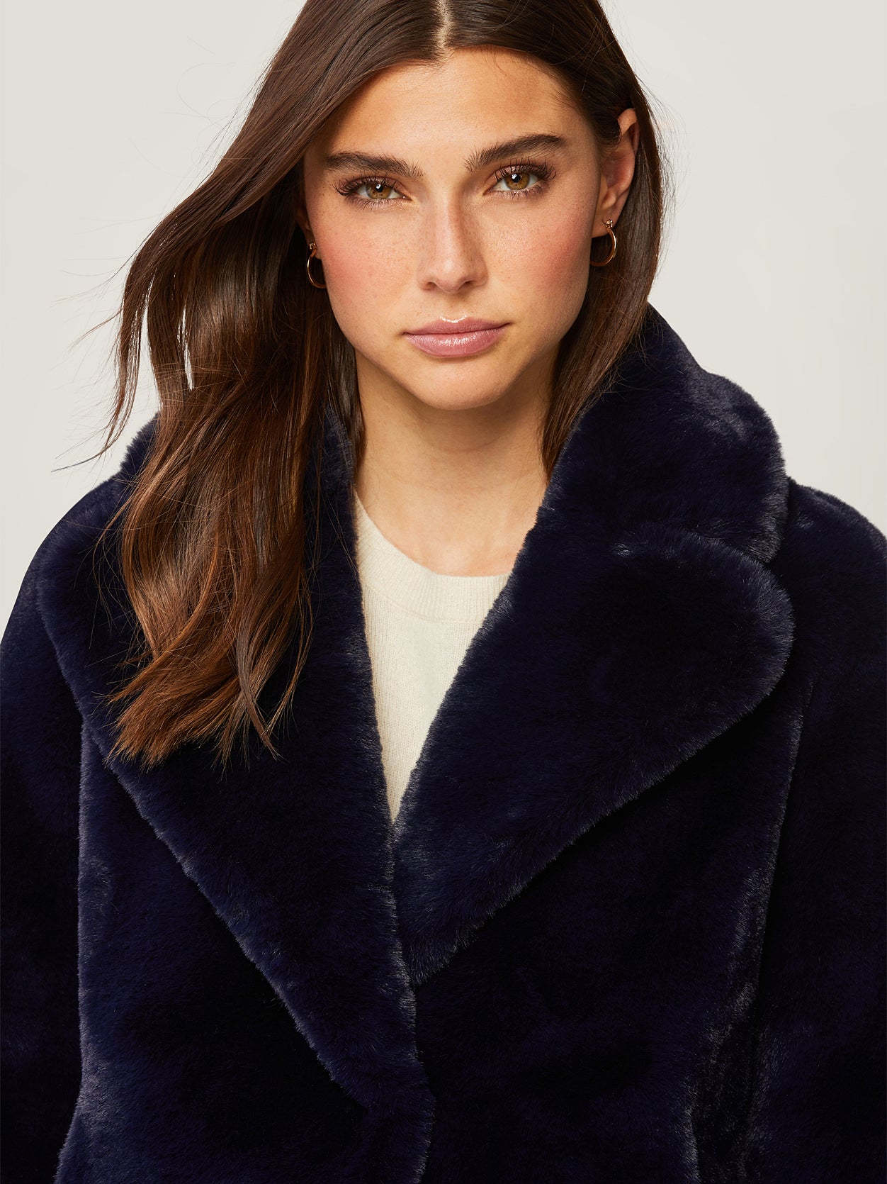 Soia & Kyo Emanuela Navy Faux-Fur Jacket, Medium