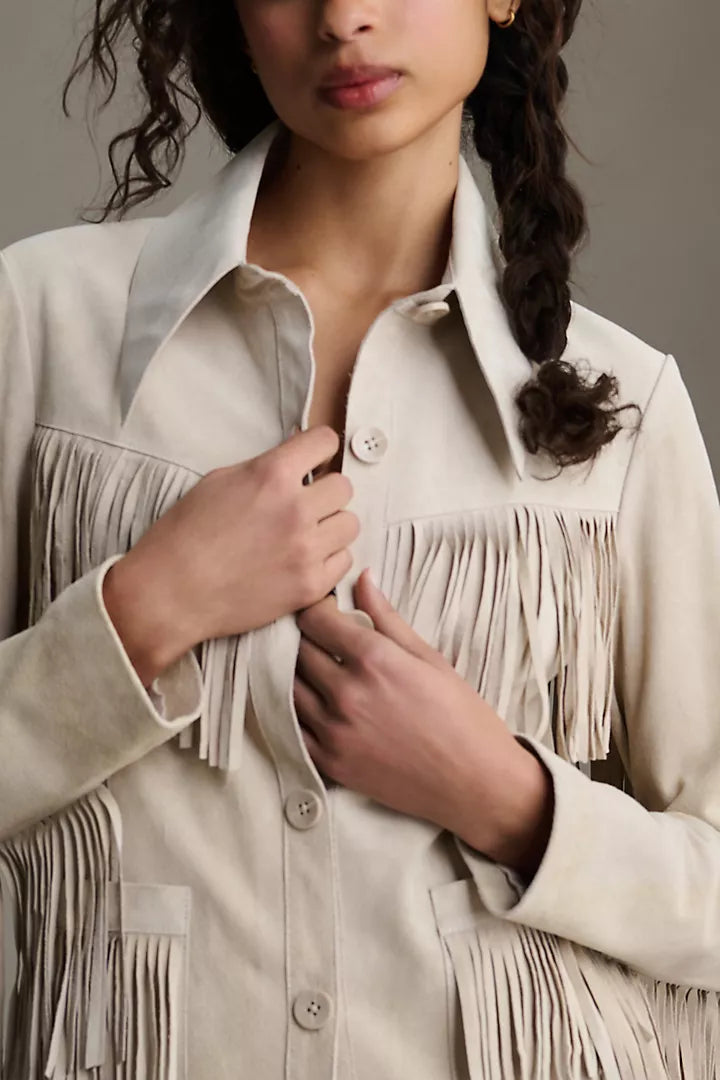 Soia & Kyo Giada Suede Fringe Jacket, NWT MEDIUM