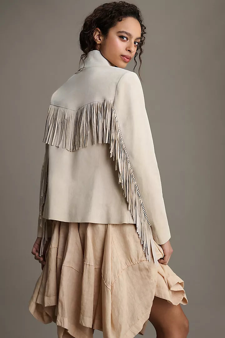 Soia & Kyo Giada Suede Fringe Jacket, NWT MEDIUM