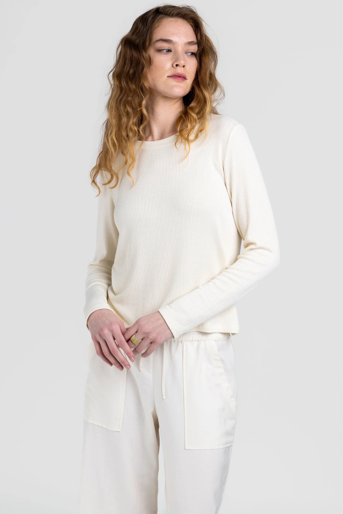 SABLYN Ryder Rib Knit Top in Gardenia, Small